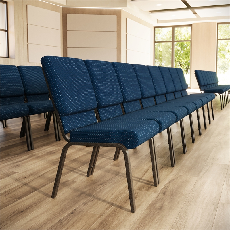 Flash Furniture Hercules Church Stacking Guest Chair in Navy Blue