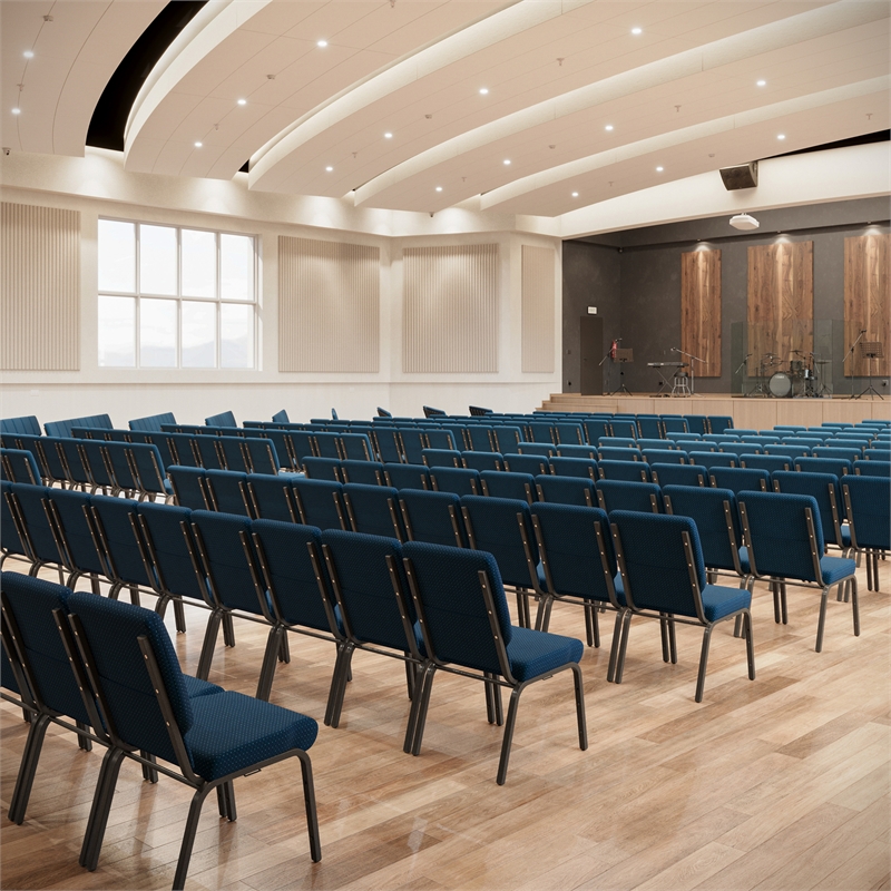 Flash Furniture Hercules Church Stacking Guest Chair in Navy Blue