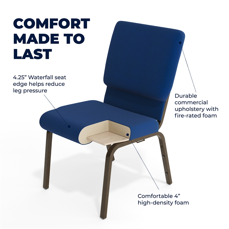 Flash Furniture Hercules Church Stacking Guest Chair in Navy Blue