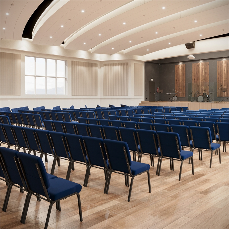 Flash Furniture Hercules Church Stacking Guest Chair in Navy Blue