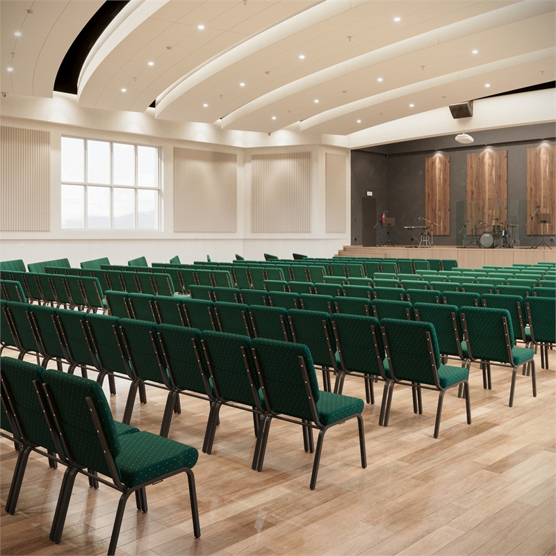 Flash Furniture Hercules Stacking Church Stacking Guest Chair in Green
