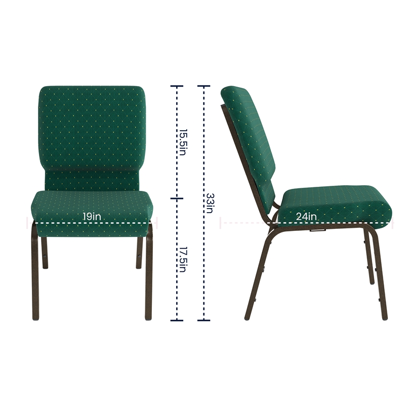 Flash Furniture Hercules Stacking Church Stacking Guest Chair in Green