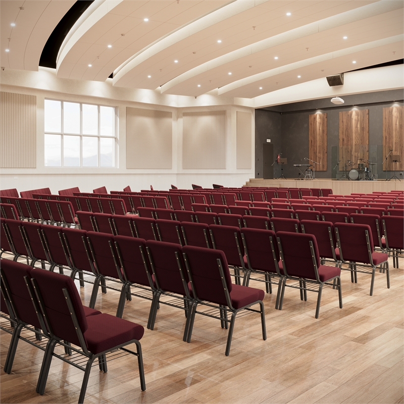 Flash Furniture Hercules Church Stacking Guest Chair in Burgundy