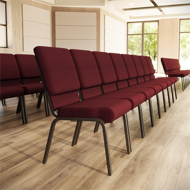 Flash Furniture Hercules Church Stacking Guest Chair in Burgundy