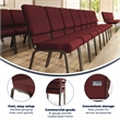 Flash Furniture Hercules Church Stacking Guest Chair in Burgundy