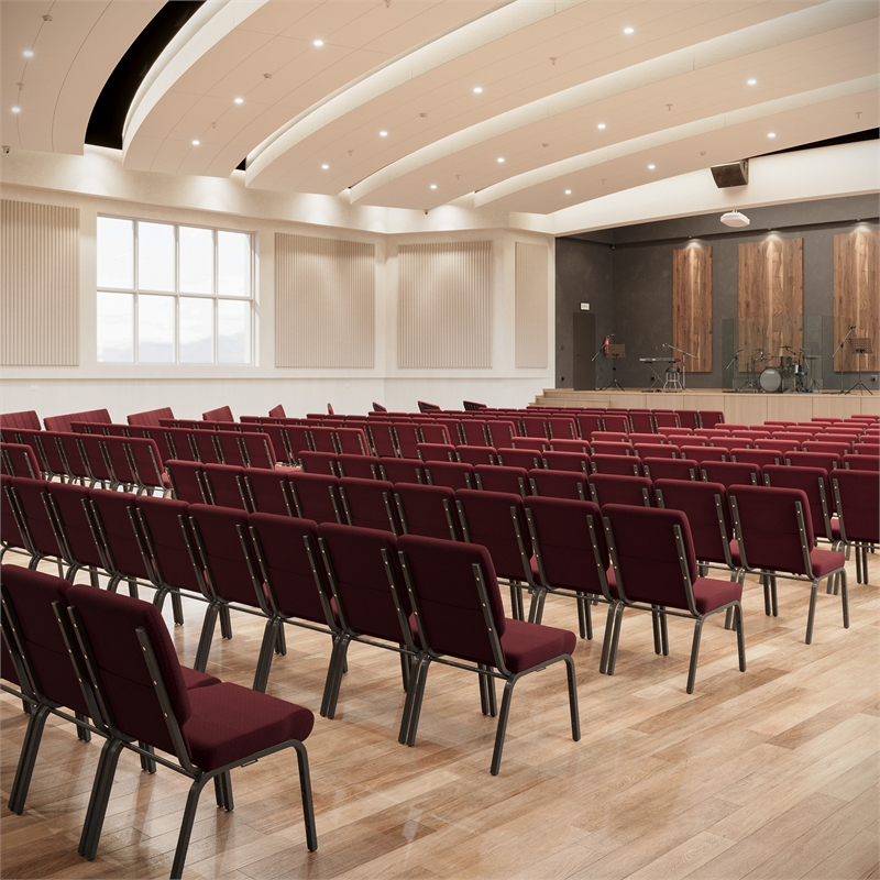 Flash Furniture Hercules Church Stacking Guest Chair in Burgundy