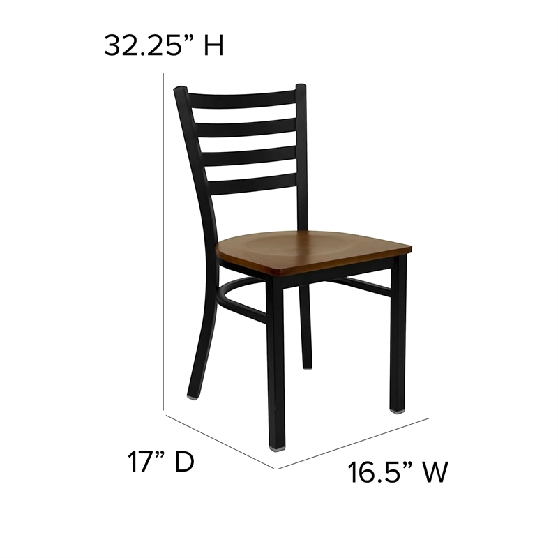 Flash Furniture Hercules Ladder Back Metal Dining Chair in Cherry
