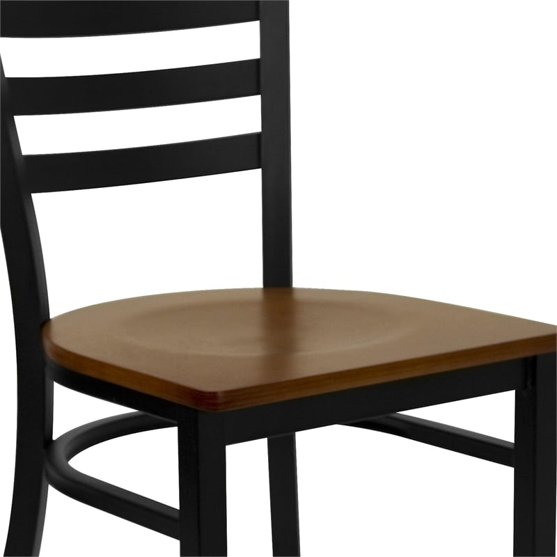 Flash Furniture Hercules Ladder Back Metal Dining Chair in Cherry