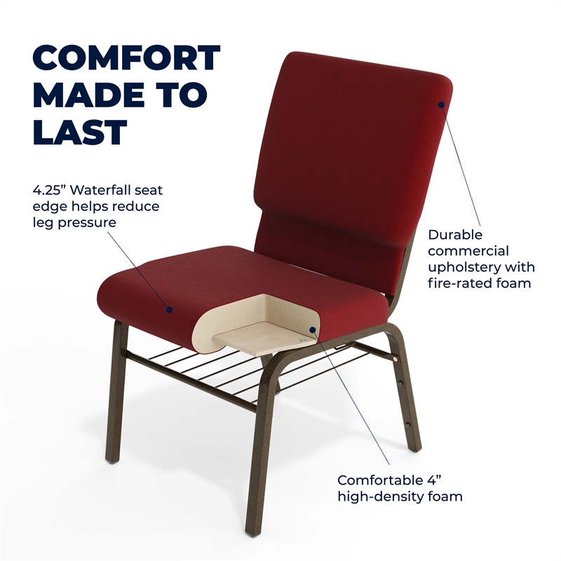 Flash Furniture Hercules Church Stacking Guest Chair in Burgundy