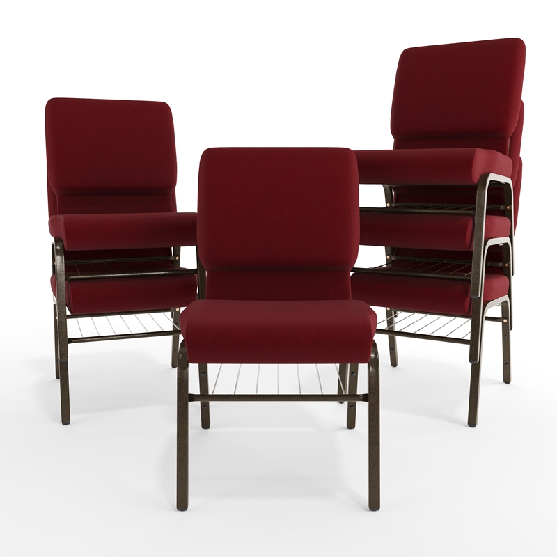 Flash Furniture Hercules Church Stacking Guest Chair in Burgundy