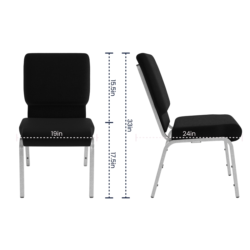 Flash Furniture Hercules Church Stacking Guest Chair in Black