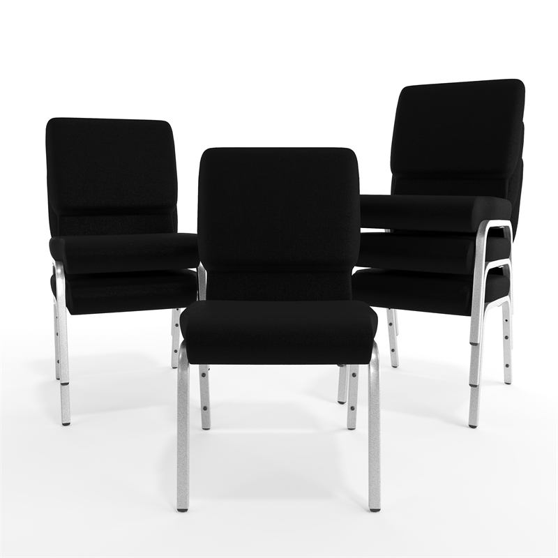 Flash Furniture Hercules Church Stacking Guest Chair in Black
