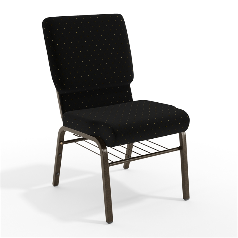 Flash Furniture Hercules Church Stacking Guest Chair in Black