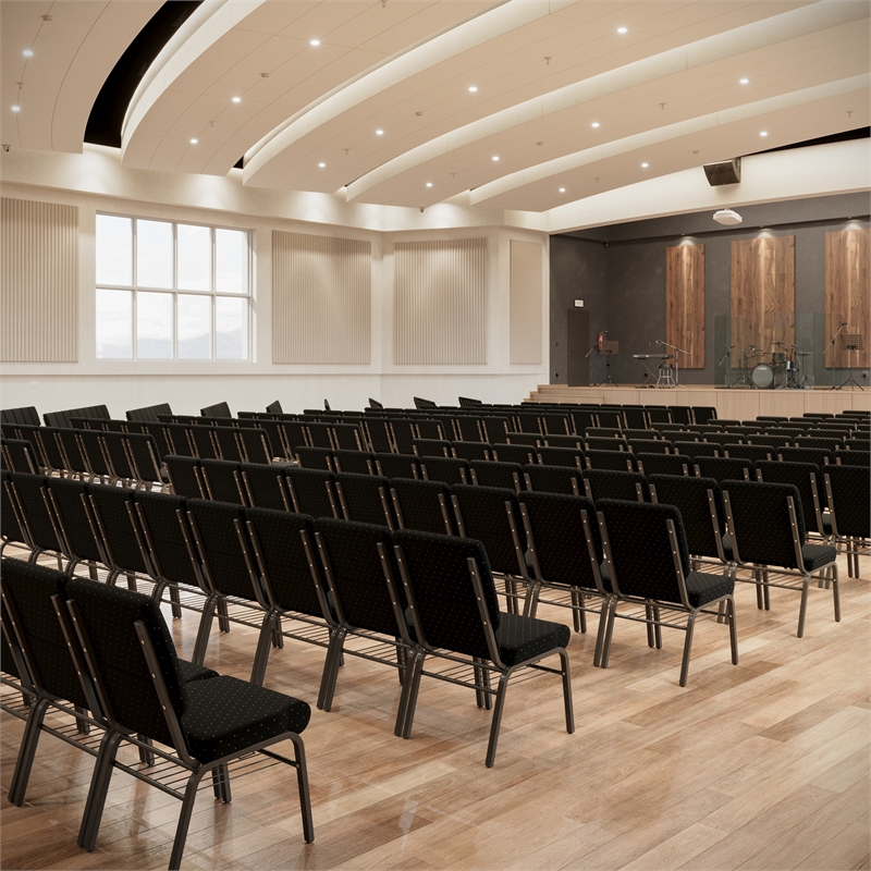 Flash Furniture Hercules Church Stacking Guest Chair in Black
