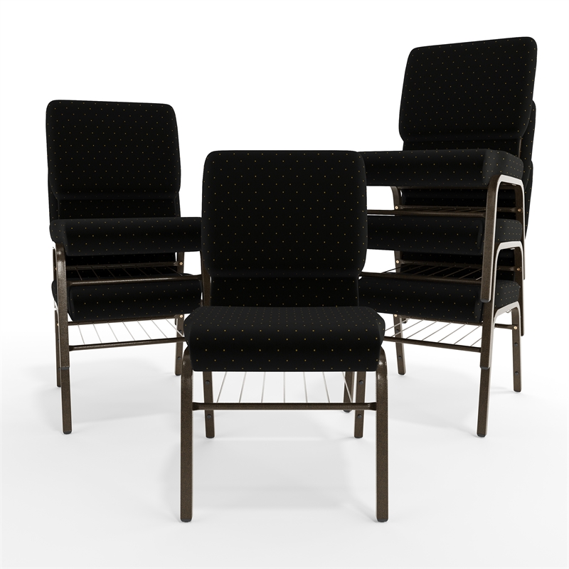 Flash Furniture Hercules Church Stacking Guest Chair in Black