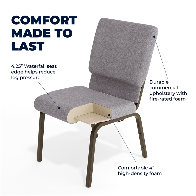 Flash Furniture Hercules Church Stacking Guest Chair in Gray