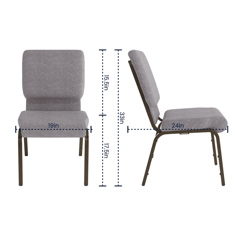 Flash Furniture Hercules Church Stacking Guest Chair in Gray