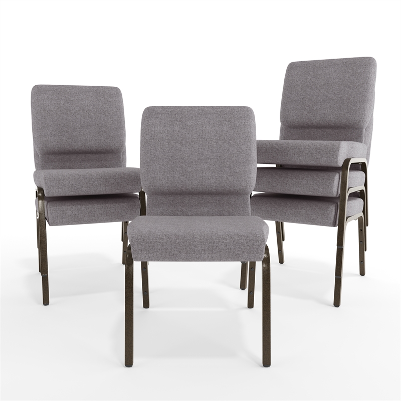Flash Furniture Hercules Church Stacking Guest Chair in Gray