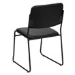 Flash Furniture Hercules Faux Leather Sled Base Stacking Chair in Black