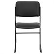 Flash Furniture Hercules Faux Leather Sled Base Stacking Chair in Black