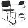 Flash Furniture Hercules Faux Leather Sled Base Stacking Chair in Black