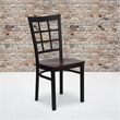Flash Furniture Hercules Black Window Back Dining Chair in Mahogany