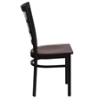 Flash Furniture Hercules Black Window Back Dining Chair in Mahogany