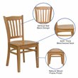 Flash Furniture Hercules Vertical Slat Back Restaurant Dining Chair