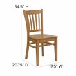 Flash Furniture Hercules Vertical Slat Back Restaurant Dining Chair