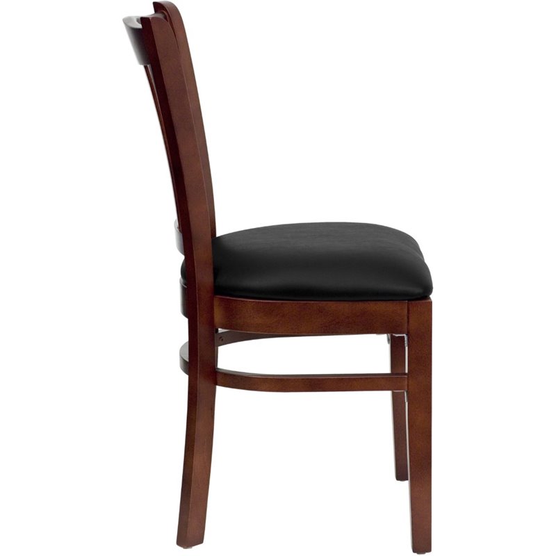 Flash Furniture Hercules Vertical Slat Back Dining Chair in Mahogany