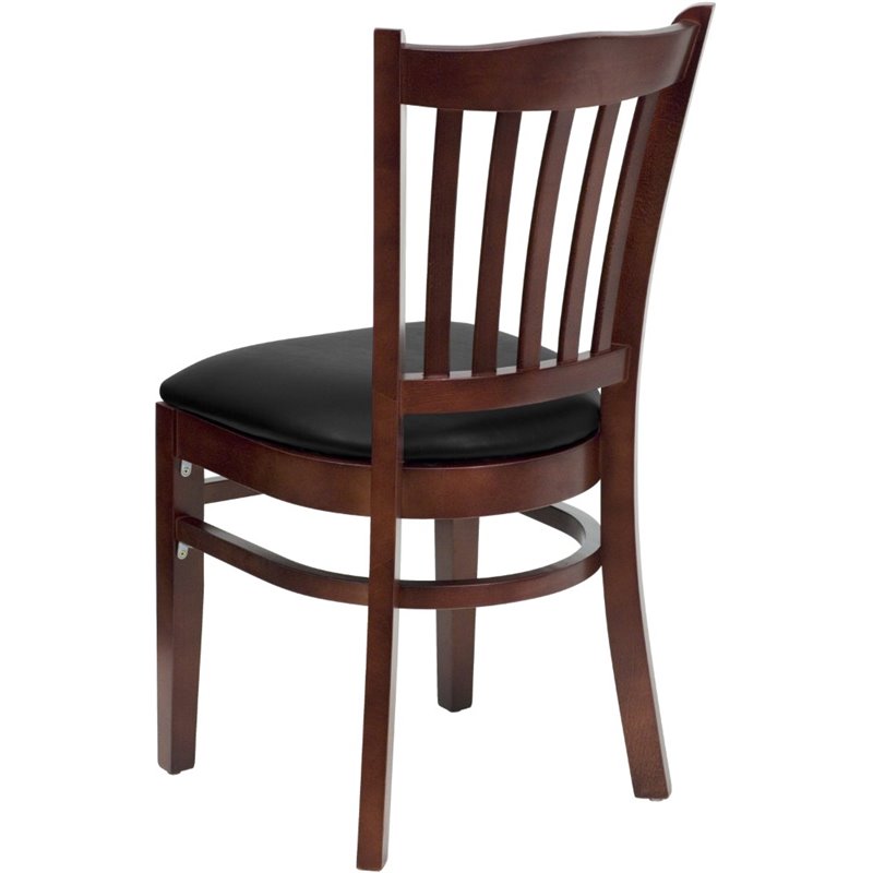 Flash Furniture Hercules Vertical Slat Back Dining Chair in Mahogany