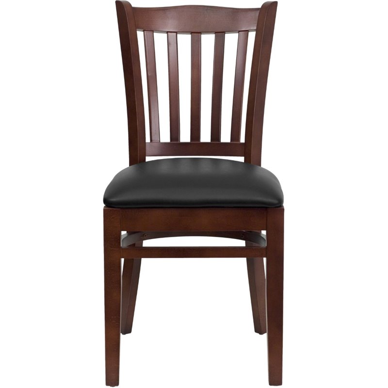 Flash Furniture Hercules Vertical Slat Back Dining Chair in Mahogany