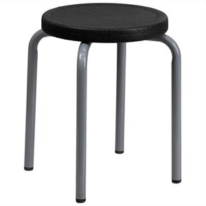 Flash Furniture 17&quot Stackable Bar Stool with Black Seat