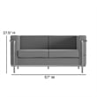 Flash Furniture Hercules Regal Leather Love Seat in Black