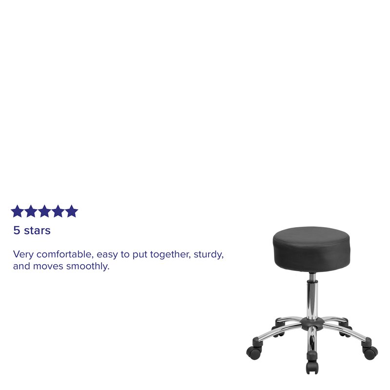 Flash Furniture Medical Ergonomic Stool Black and Chrome
