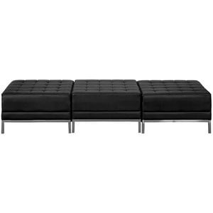Flash Furniture Black LeatherSoft Backless Three Seat Bench