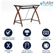 Flash Furniture Glass Keyboard Computer Desk In Clear Cherry