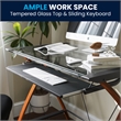 Flash Furniture Glass Keyboard Computer Desk In Clear Cherry
