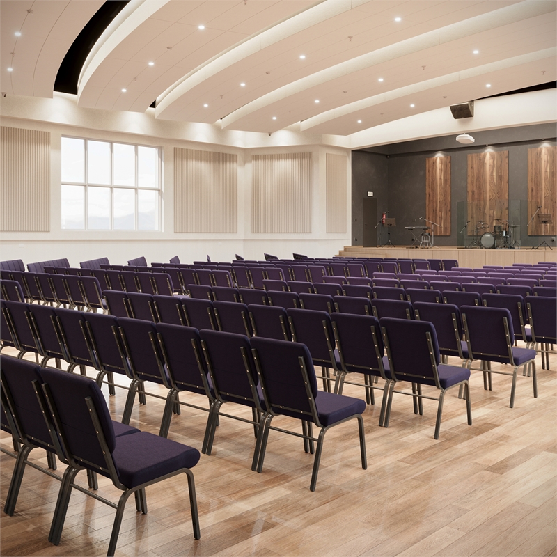 Flash Furniture Hercules Church Stacking Chair in Royal Purple
