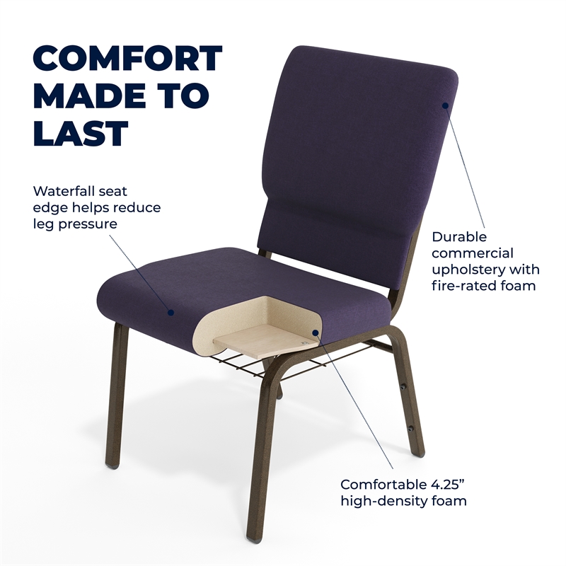 Flash Furniture Hercules Church Guest Chair in Royal Purple
