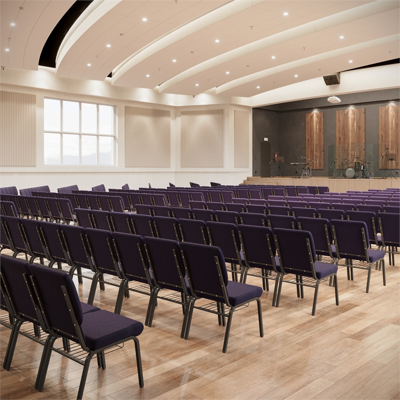 Flash Furniture Hercules Church Guest Chair in Royal Purple