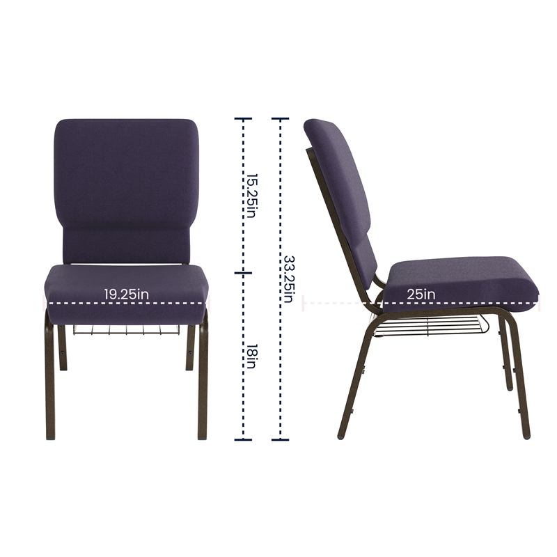 Flash Furniture Hercules Church Guest Chair in Royal Purple