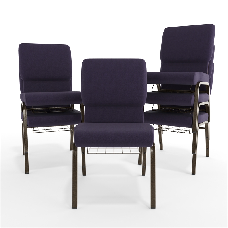 Flash Furniture Hercules Church Guest Chair in Royal Purple
