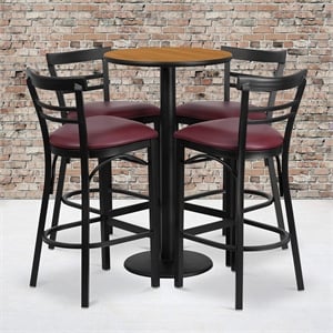 Flash Furniture Jamie 24&quot Round Laminate Table & 4 Metal Barstools