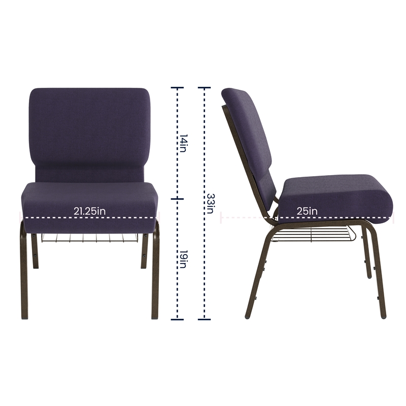 Flash Furniture Hercules Church Guest Chair in Royal Purple