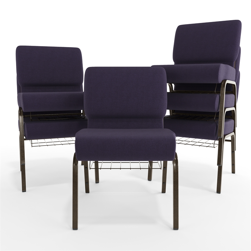 Flash Furniture Hercules Church Guest Chair in Royal Purple