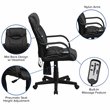 Flash Furniture Massaging Leather Executive Office Chair in Black