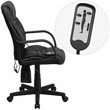 Flash Furniture Massaging Leather Executive Office Chair in Black