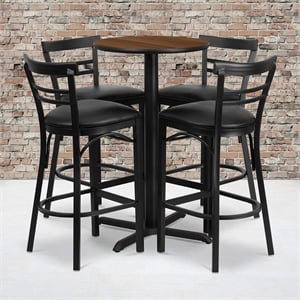 Flash Furniture 24&quot Round Laminate Table & 4 Metal Barstools