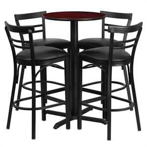 Flash Furniture 24&quot Round Laminate Table & 4 Metal Barstools